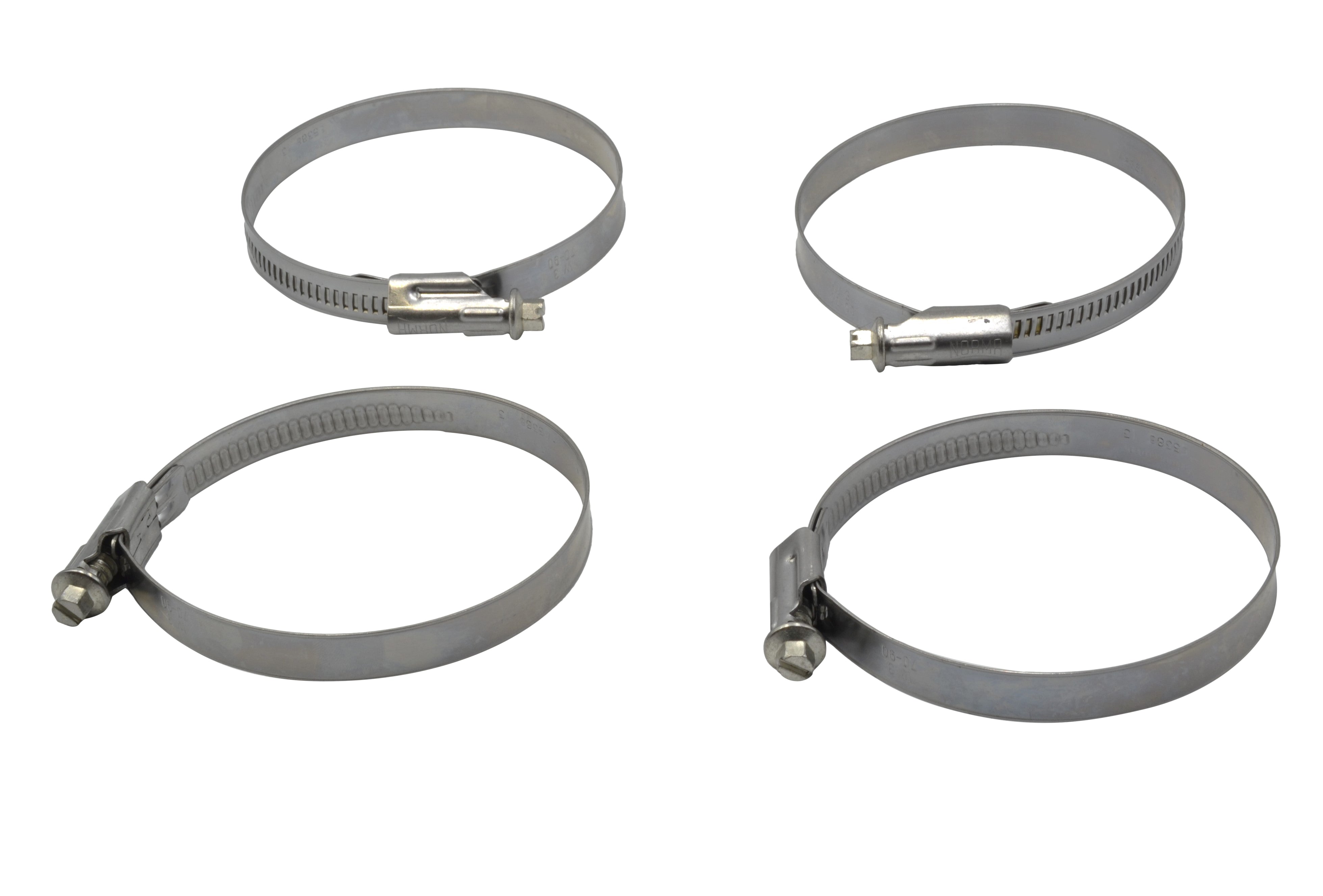 4 Piece Norma 304 Stainless Steel 70-90mm Worm Drive Hose Clamp