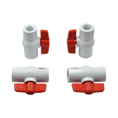 4pcs PVC Pipe Female/Female 1/2 BSP Thread Ball Valve