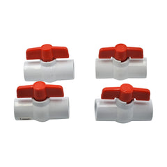 4pcs PVC Pipe Female/Female 1/2 BSP Thread Ball Valve