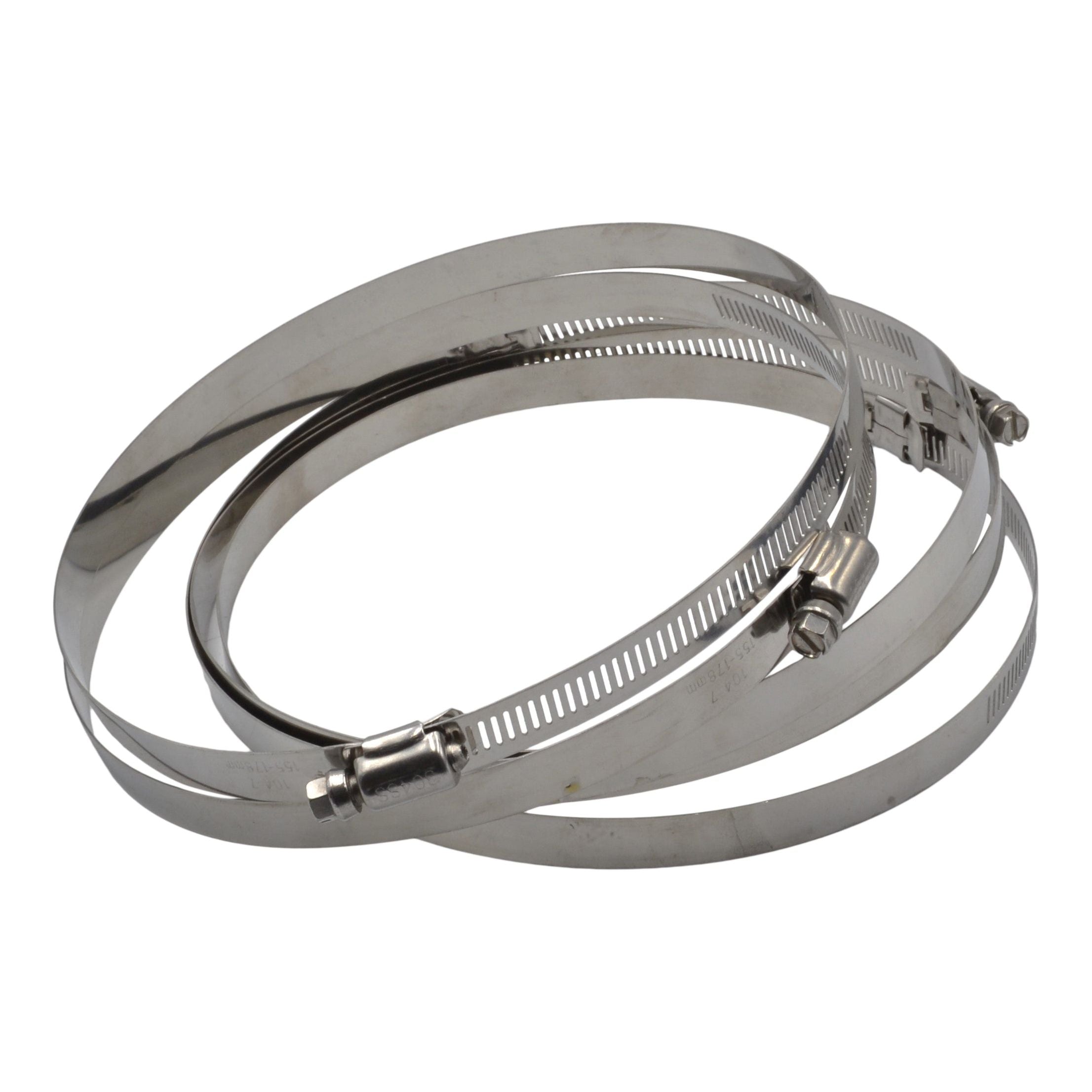 5 Piece 304 Stainless Steel 155-178mm Worm Drive Hose Clamp