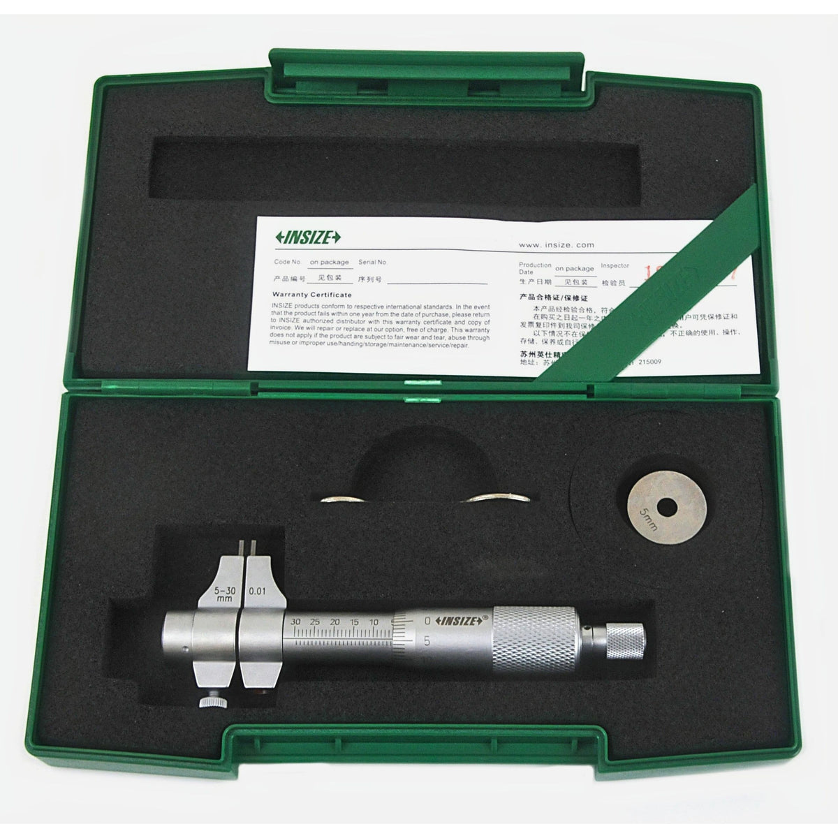 Insize Metric Inside Micrometer 5-30mm Range Series 3220-30