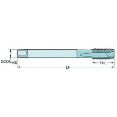 Sandvik HSS-E Blue Gun Nose PVD FeN coated Tap M14 X 2.0, DIN 376 Standard Shank