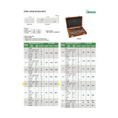 Insize 87 Piece Steel Gauge Block Set Series 4100-187