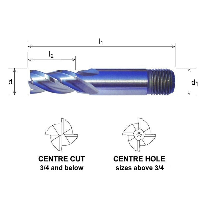 Somta Multi Flute 1/4" HSS-Co8e Multi-Purpose End Mill