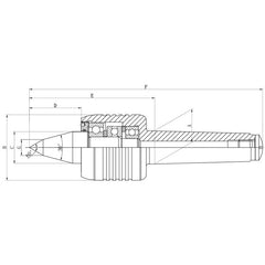 Morse Taper 2 Extended Nose Medium Duty Live Centre M10 drawbar