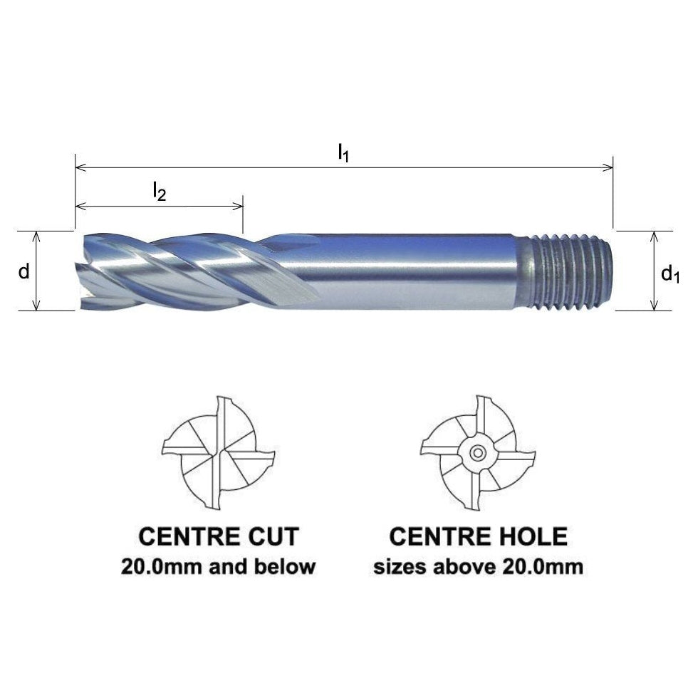 Somta Long Multi Flute 8mm HSS-Co8e Multi-Purpose End Mill