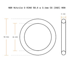 10 Pack NBR Nitrile O RING 50.6 x 3.1mm CS (G45) N90