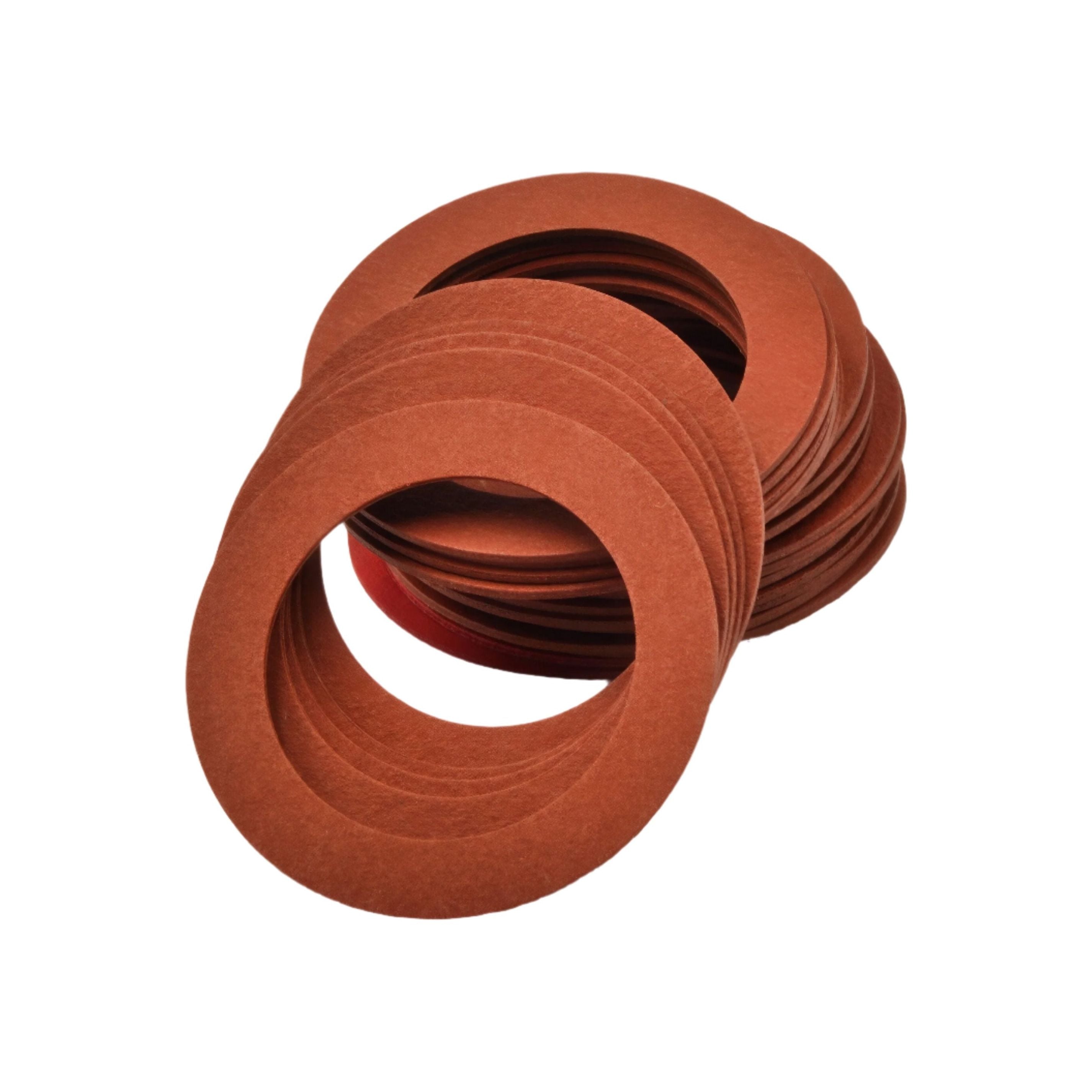 25pk M30 x 44mm x 1 mm Red Fibre Flat Washers