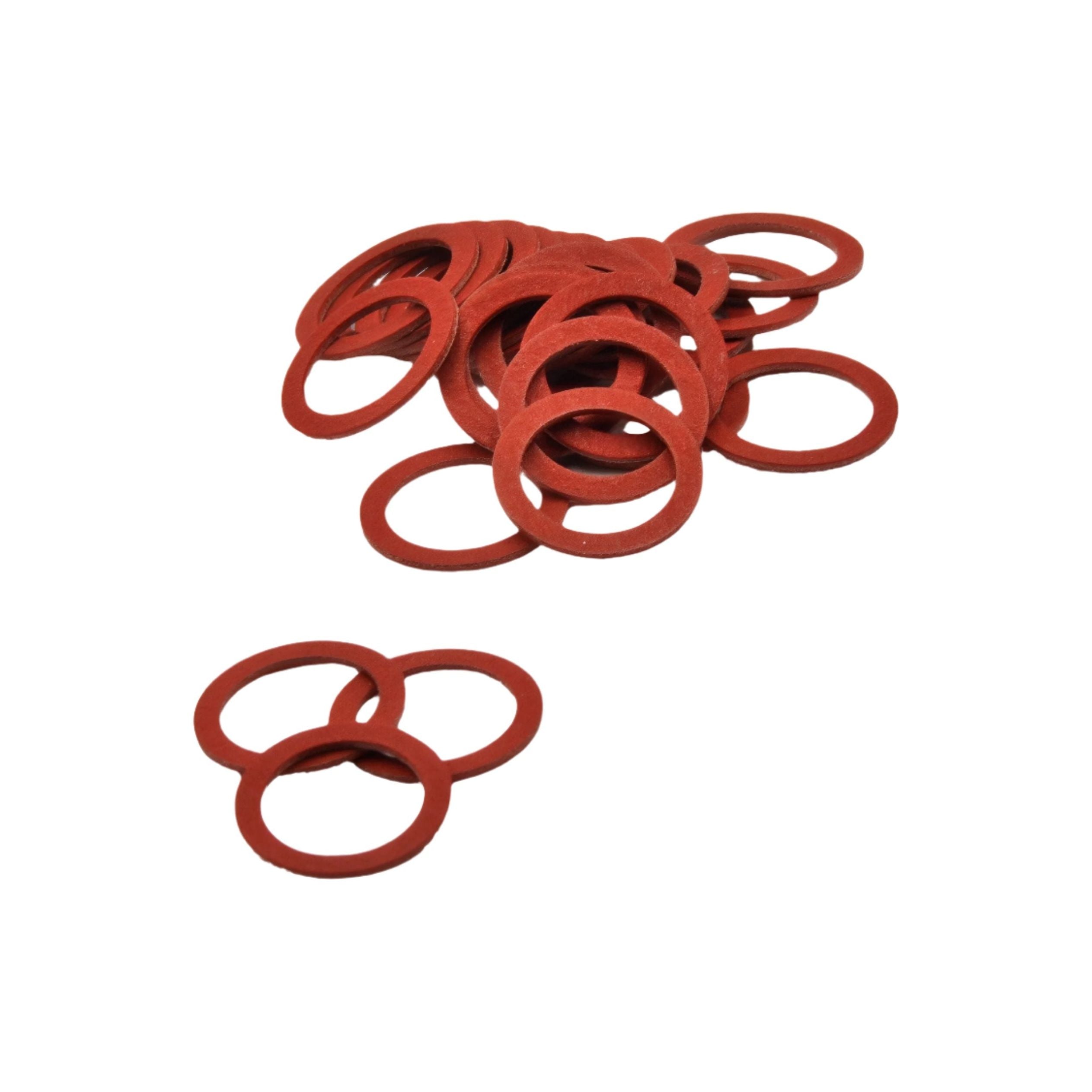 x25 PK M11 x 15mm x 0.8mm Red Fibre Flat Washers