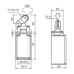 XCK-111 Side Roller Lever Limit Switch Diagram