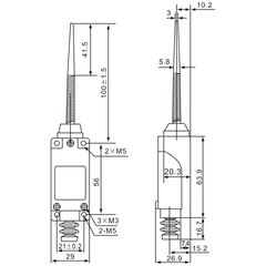 ME-8166 Flexible Coil Spring Momentary Limit Switch Diagram