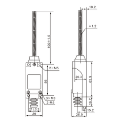 ME-8167 Flexible Spring Arm Limit Switch Diagram