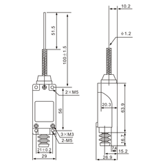 ME-8169 Momentary Flexible Spring Arm Actuator Limit Switch Diagram