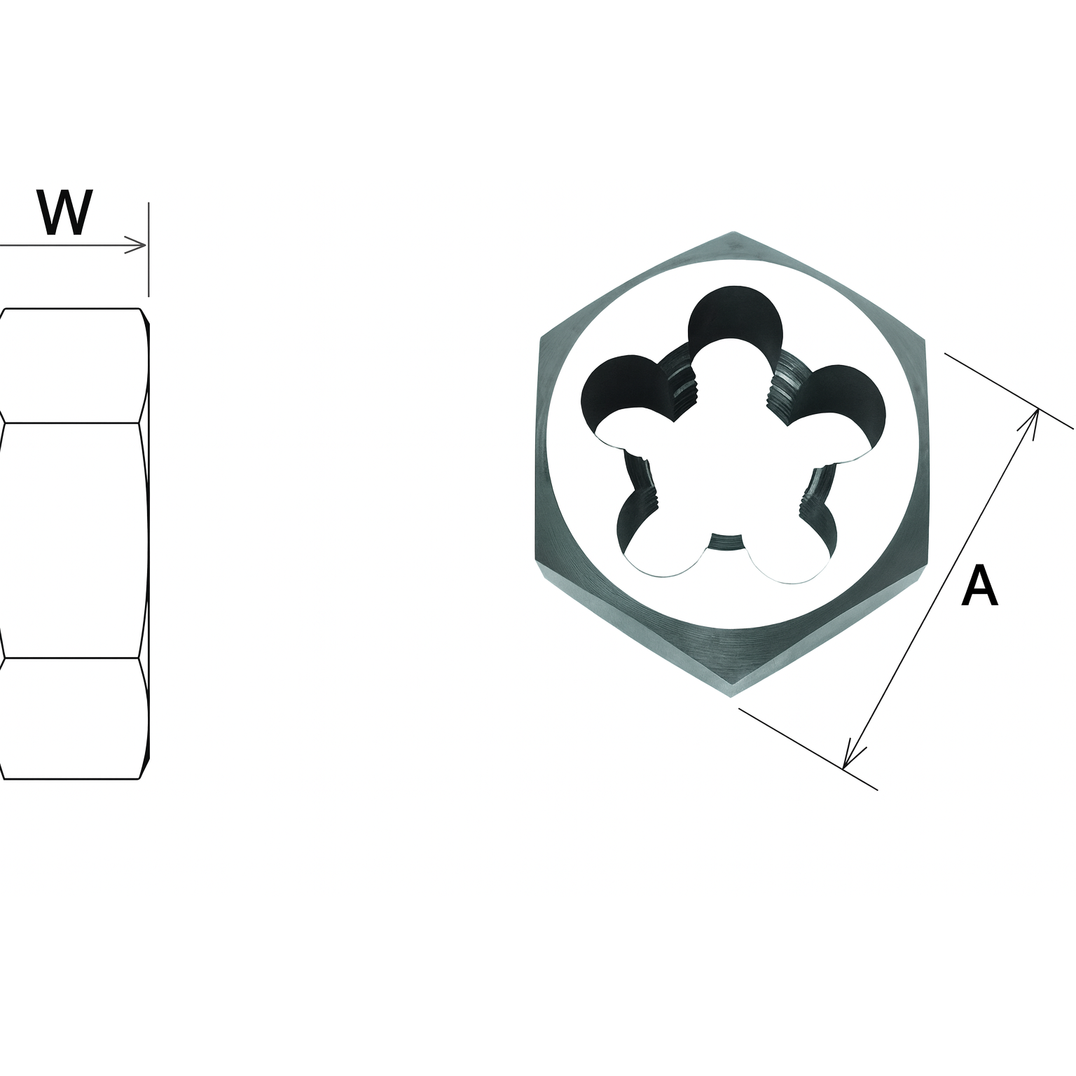 Somta Series 912 – Carbon Steel Die Nut (MF12 X 1.25)