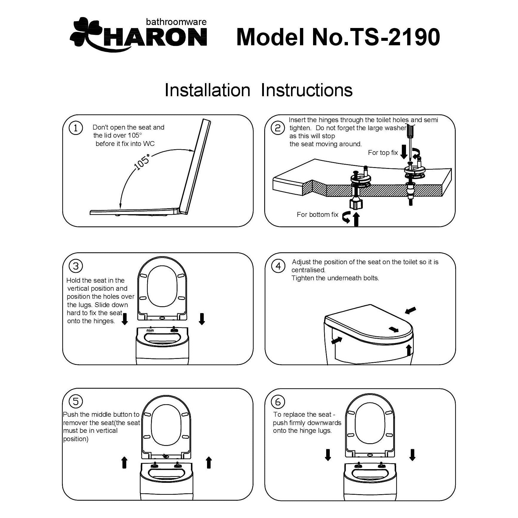 Haron TS-2190 VOGUE Slow Close D-Shape Toilet Seat