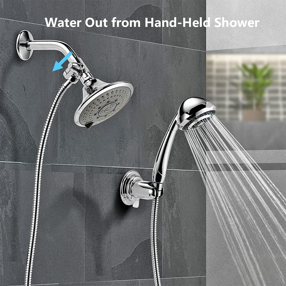 Chrome Two Way Shower Arm Diverter Valve Shower Head Splitter 