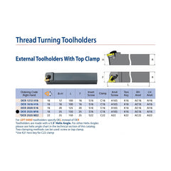 Carmex External Thread Turning Tool Holder DER 2525 M16 25mm Shank