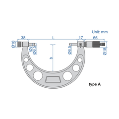 Insize Metric Outside Micrometer 0-50mm Range Series 3206-50A