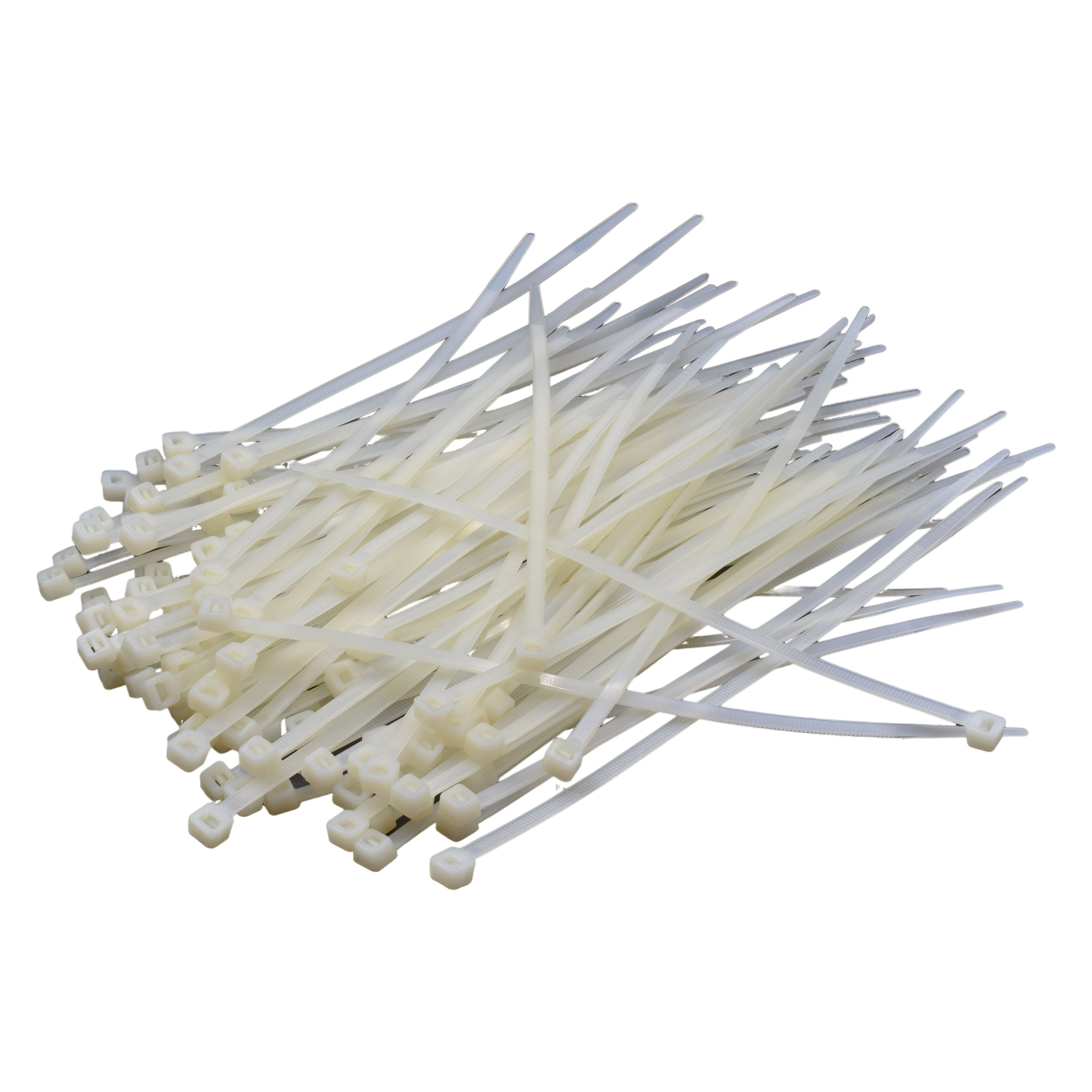 RAPTOR White 200mm x 4.8mm Medium Duty Cable Ties, 100 Pack