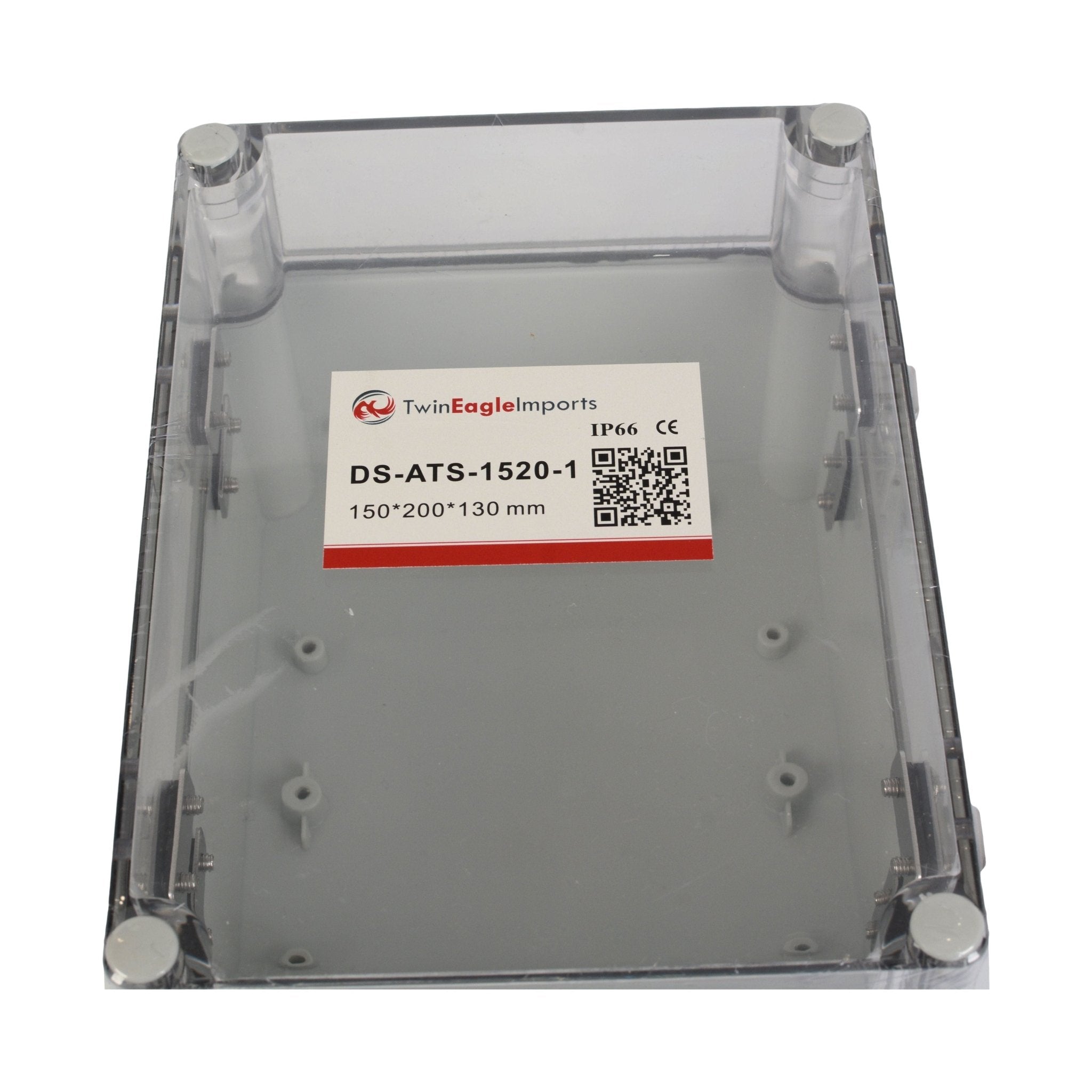 ABS IP66 Clear Lid Hinge Junction Box 150 x 200 x 130mm - Twin Eagle Imports