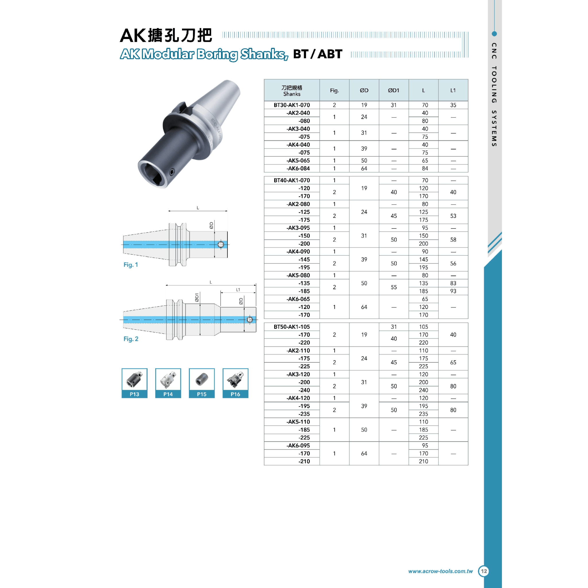 Acrow BT50-AK4-235 AK Boring Shank Ø39mm, 235mm - Twin Eagle Imports