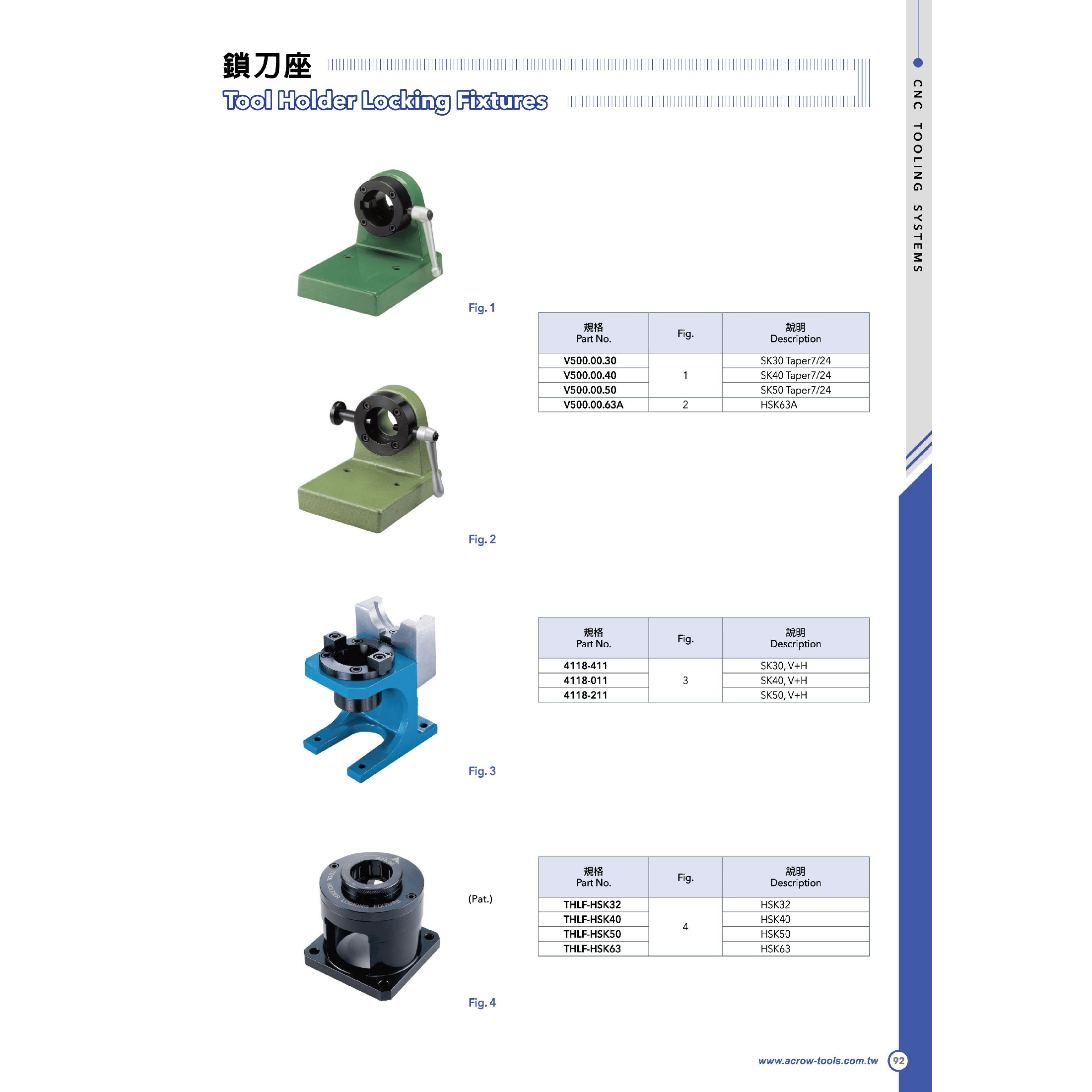 ACROW MACHINERY MFG CO LTD TOOL HOLDERS Acrow THLF-HSK40 – HSK40 Tool Holder Locking Stand
