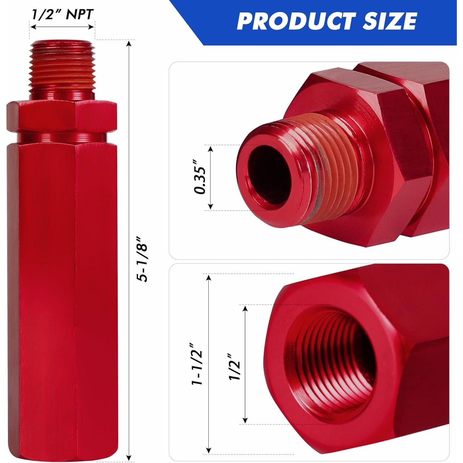 Aluminum Glad Hand HEX Handle Extension (Pack of 2) - Twin Eagle Imports