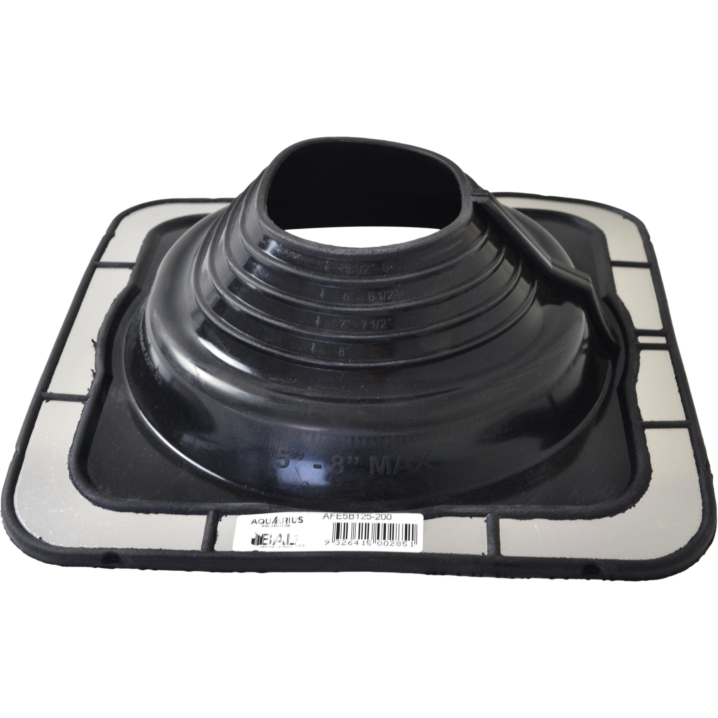 Aquaseal Roof Pipe Seal Aquaseal FlashRite #5 Metal Roof Pipe Flashing Black 125-200mm