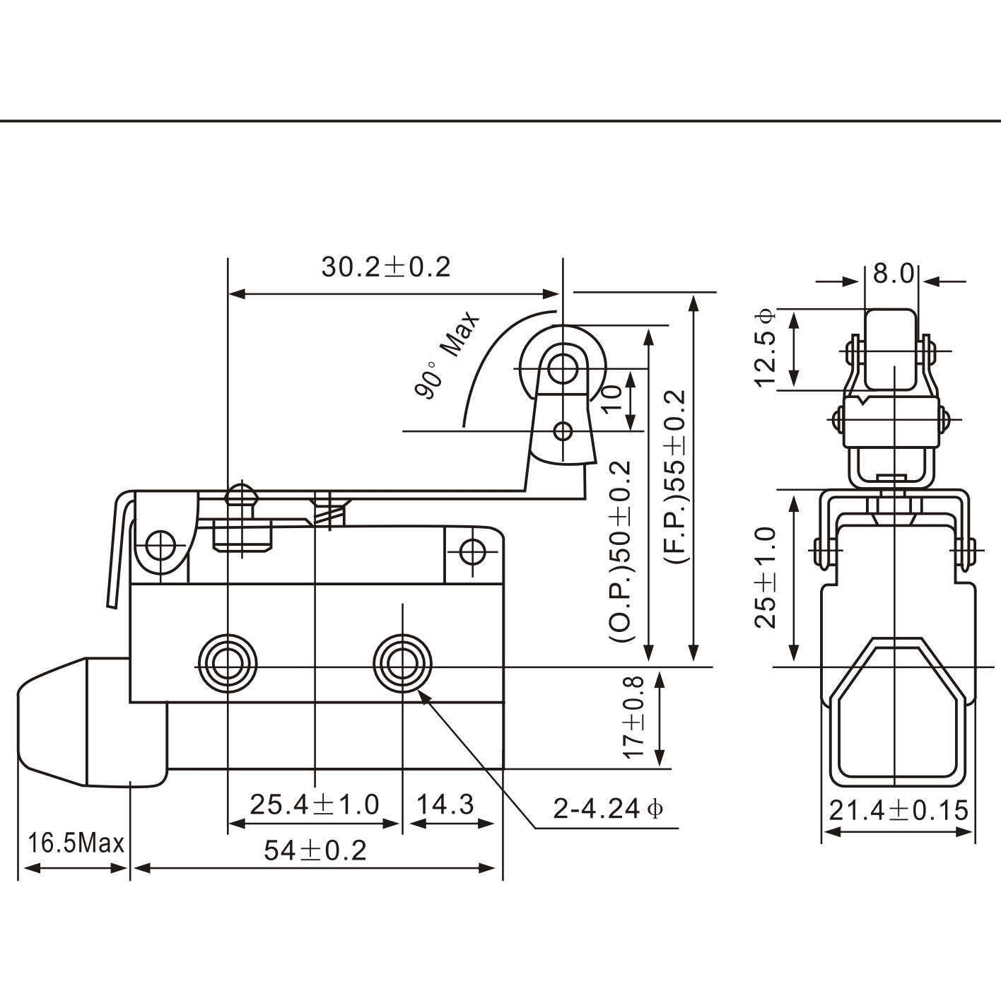 AZ-7144 Roller Lever Actuator Type Limit Switch - Twin Eagle Imports