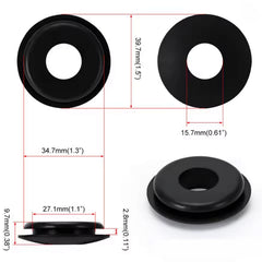X500 Black Rubber Gladhand Seals Hose Gaskets for Semi Trucks & Trailers