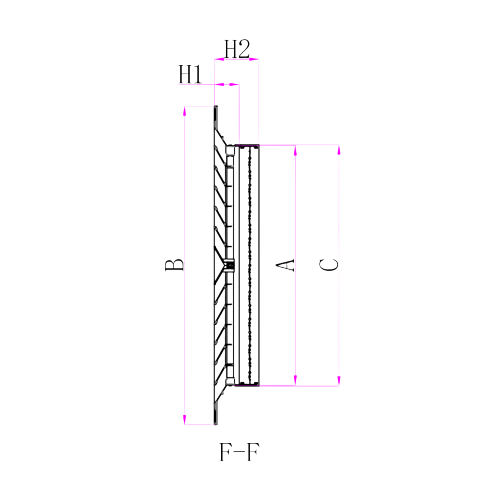 Ductsure White Aluminium Vent Grille – Square Face Slat (595 x 595 mm) - LFD-4A 595/450