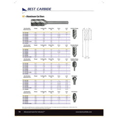 BEST CARBIDE CARBIDE BURRS Best Carbide - SA5NF 1/2" Double Cut Carbide Burr