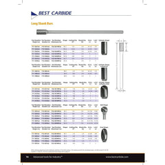 BEST CARBIDE CARBIDE BURRS Best Carbide - SG5NFL6 1/2" Aluminium Cut Long Series Carbide Burr