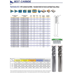 BEST CARBIDE Carbide Endmill Best Carbide 1/8" Variable Helix End Mill 4 Flute Nano Coated