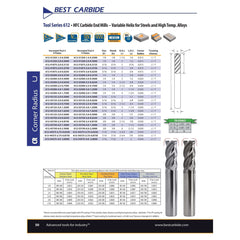 BEST CARBIDE Carbide Endmill Best Carbide 3/16" Variable Helix End Mill 4 Flute Nano Coated