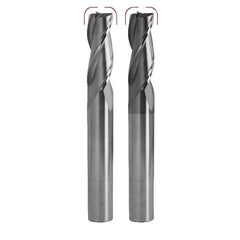 Best Carbide Regular Length AITiN coated 4-Flute End Mill 3mm, 0.2mm Corner Radius - Twin Eagle Imports