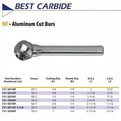 Best Carbide - SD1NF 1/4" Aluminium Cut Carbide Burr - Twin Eagle Imports
