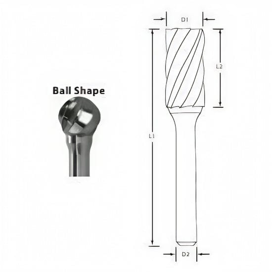 Best Carbide - SD1NF 1/4" Aluminium Cut Carbide Burr - Twin Eagle Imports