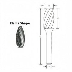 Best Carbide - SH1NFL6 1/4" Aluminium Cut Long Series Carbide Burr - Twin Eagle Imports