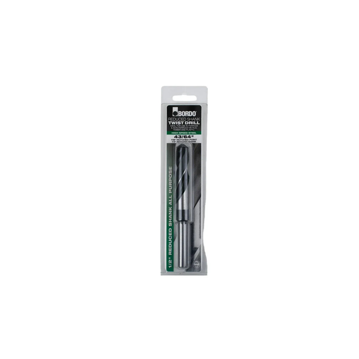 BORDO DRILLS Bordo 43/64" HSS Reduced Shank Drill