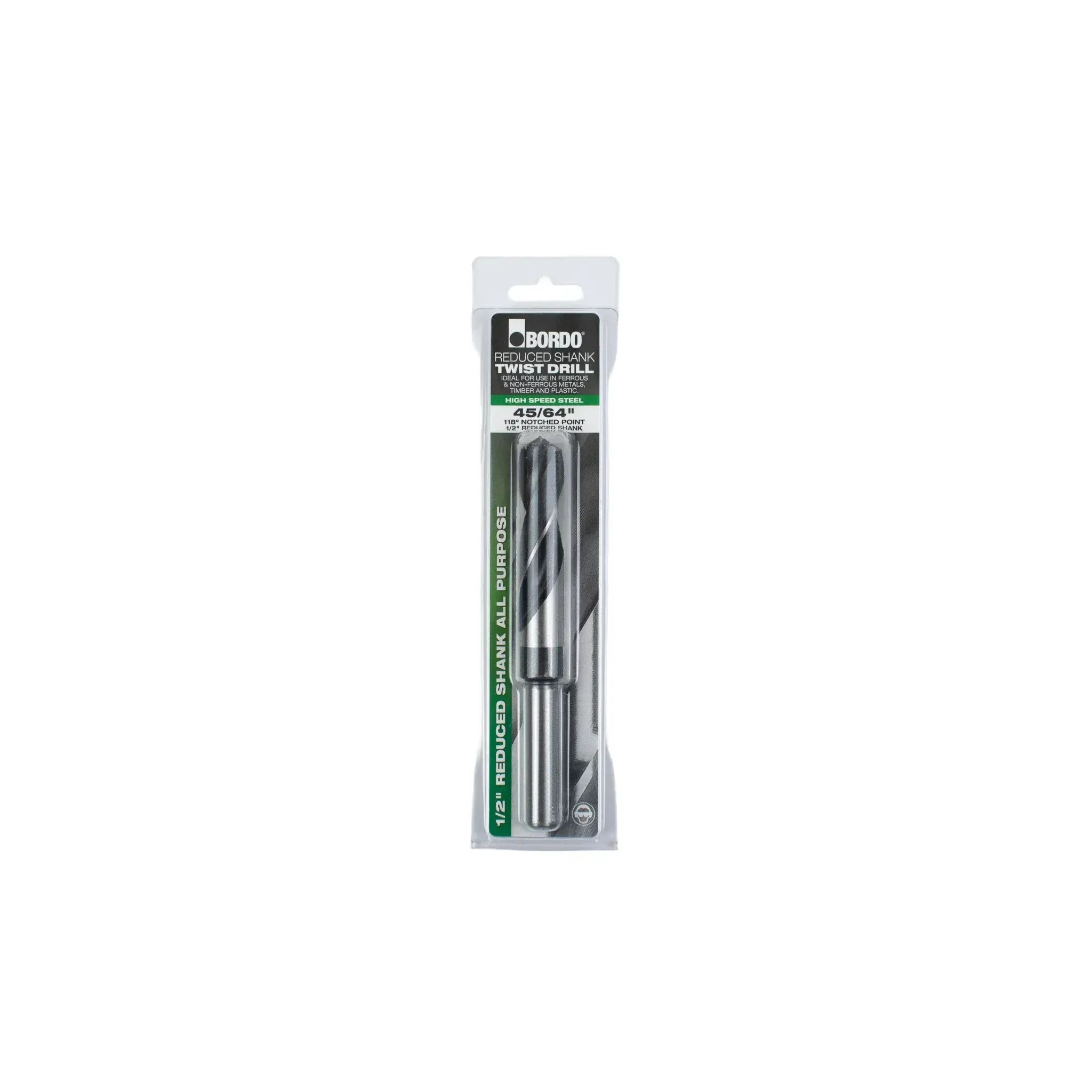 BORDO DRILLS Bordo 45/64" HSS Reduced Shank Drill