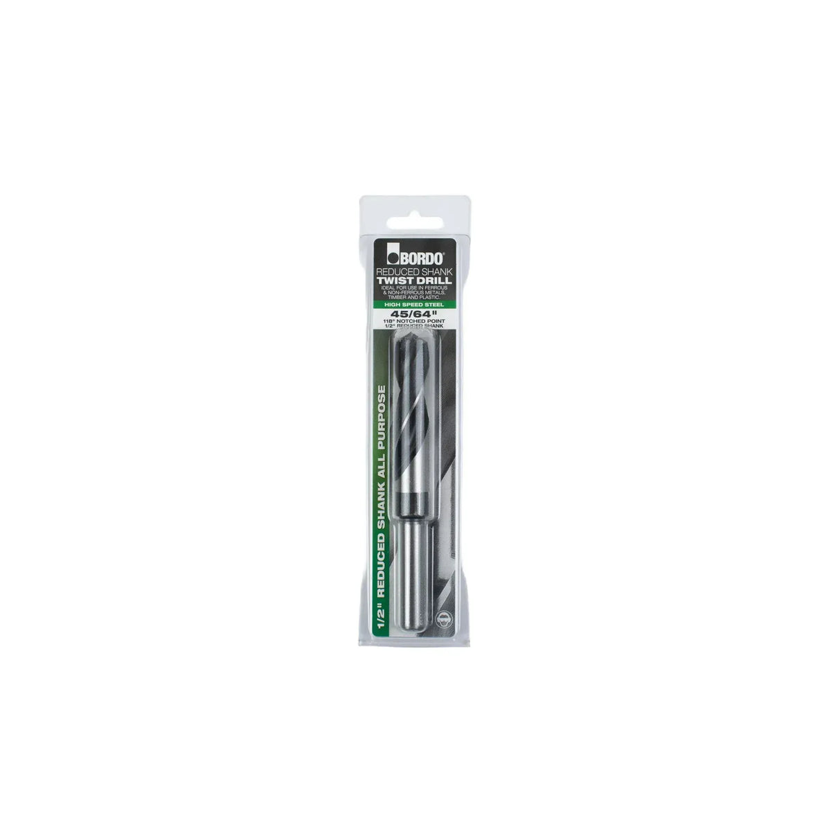 BORDO DRILLS Bordo 45/64" HSS Reduced Shank Drill