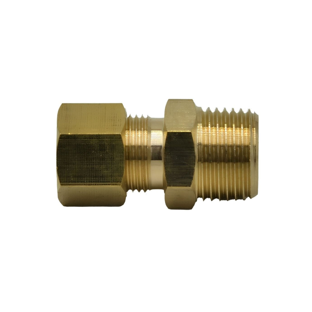 Brass Compression Male Female Connector (T3/8xM3/8) - Twin Eagle Imports