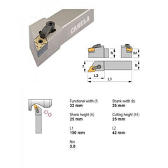 Canela MDJNR2525M15-K Turning & Profiling Toolholder – 25×25 mm - Twin Eagle Imports