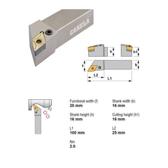 Canela PDJNR1616H11 Turning & Profiling Toolholder – 16×16 mm - Twin Eagle Imports