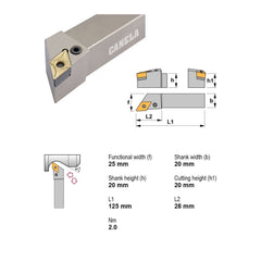 Canela PDJNR2020K11 Turning & Profiling Toolholder – 20×20 mm - Twin Eagle Imports