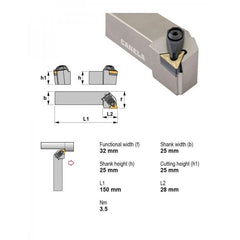 CANELA S.A. TOOL HOLDERS Canela DTGNL2525M16-N External Turning Toolholder – 25×25 mm