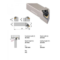 CANELA S.A. TOOL HOLDERS Canela MTJNL2525M22 Turning & Profiling Toolholder – 25×25 mm