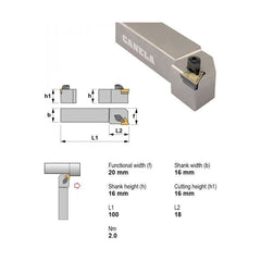 Canela Top Clamp Turning Tool Holder CTGPL1616H11 16mm Shank - Twin Eagle Imports