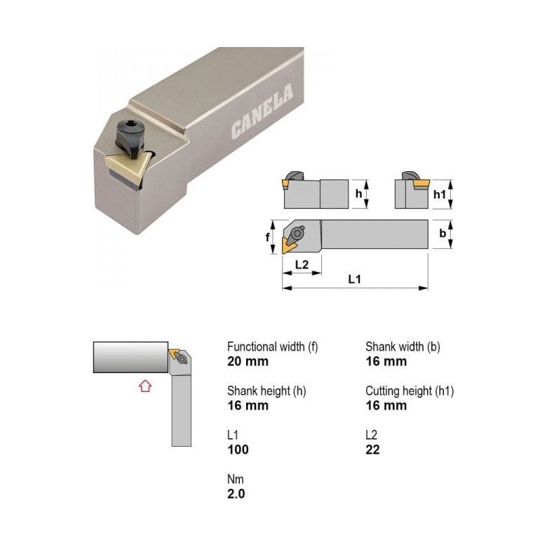 Canela Turning Tool Canela Top Clamp Turning Tool Holder CTFPR1616H11 16mm Shank